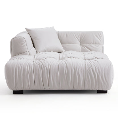 Boba Cream Leathaire Sectional Set-White