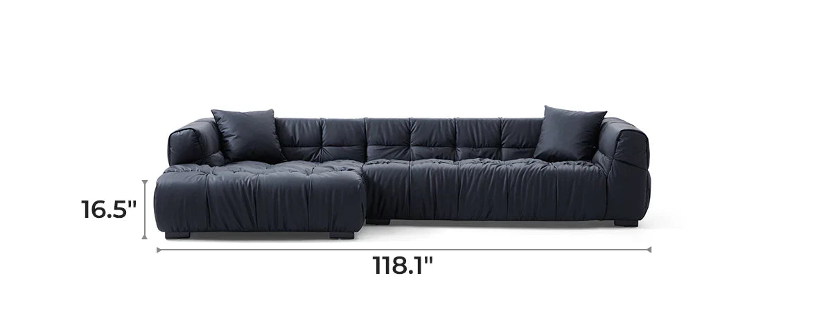 Boba Black Leathaire Sectional Set