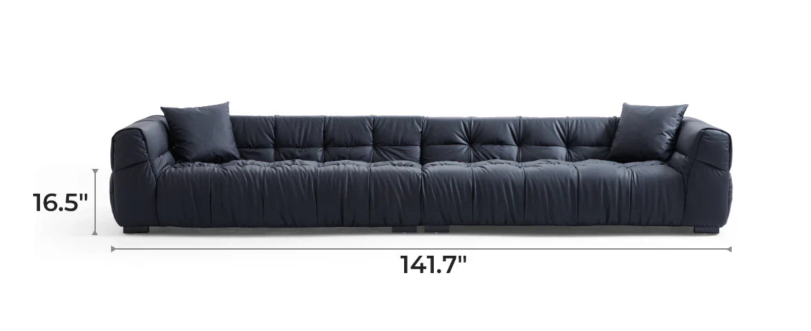 Boba Black Leathaire Sofa