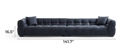 Boba Black Leathaire Sofa
