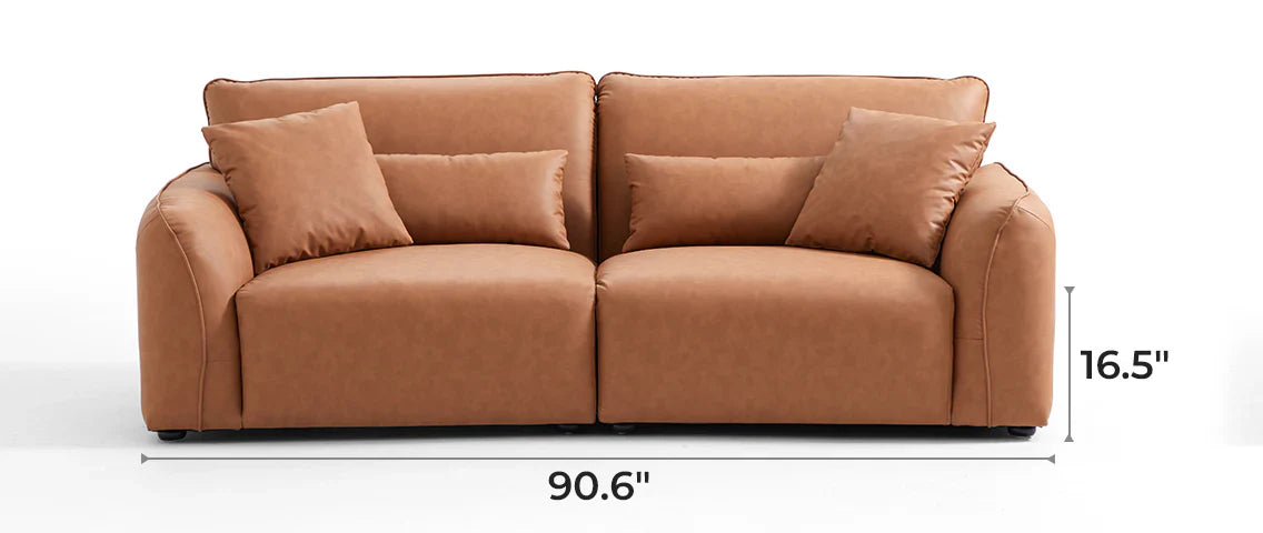 Milano Moda Minimalist Brown Sofa