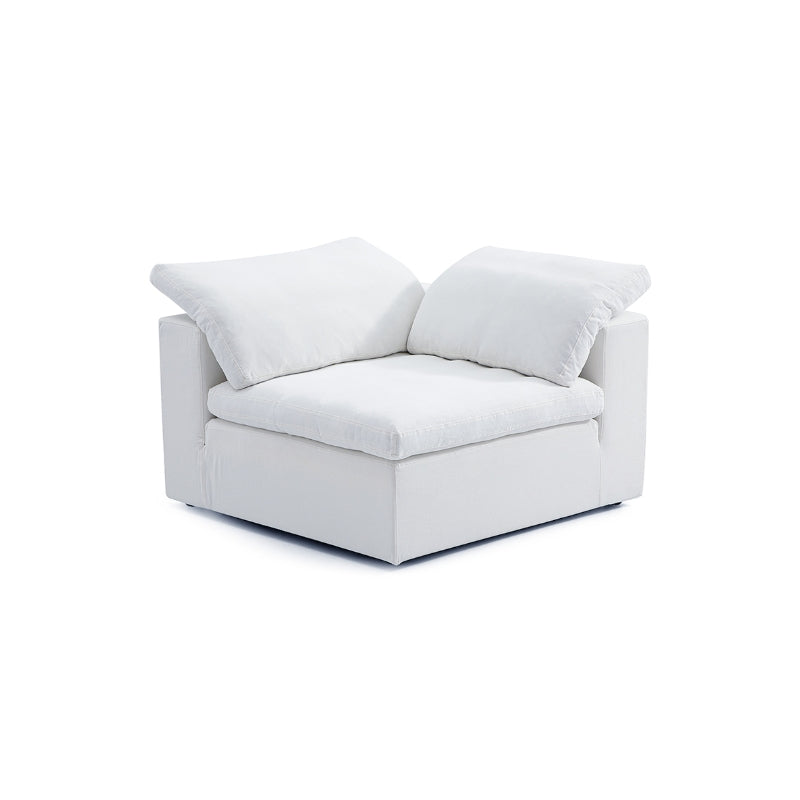 Tender Wabi Sabi U Shaped Sectional with One Open End-White