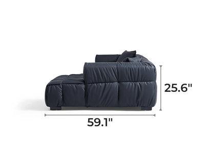 Boba Black Leathaire Sectional