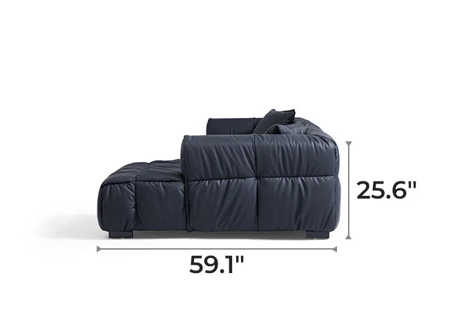 Boba Black Leathaire Sectional Set