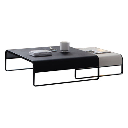 Modern Duet Coffee Table Set-39.4″ & 31.5″-Black & White