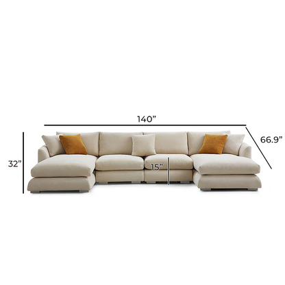 Feathers U-Sectional / Beige