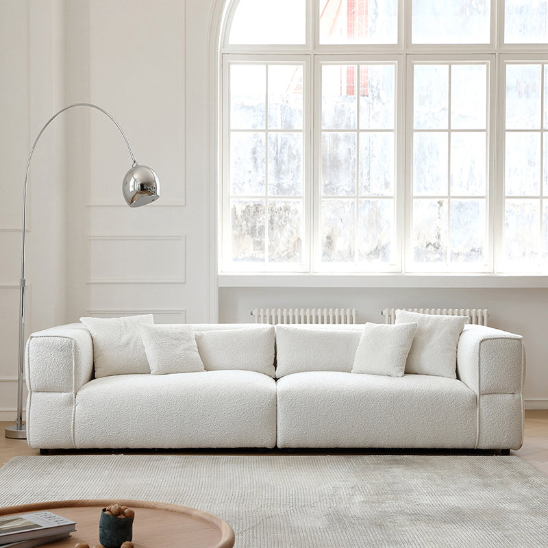 Nordic Modern Creamy Sofa with Ottoman-White