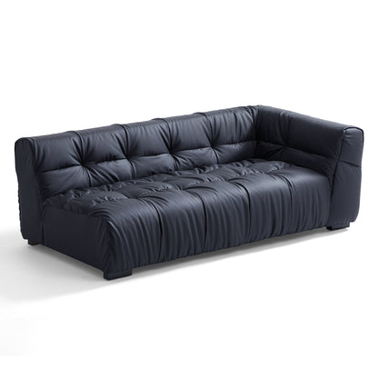 Boba Cream Leathaire Sectional Sofa-Black
