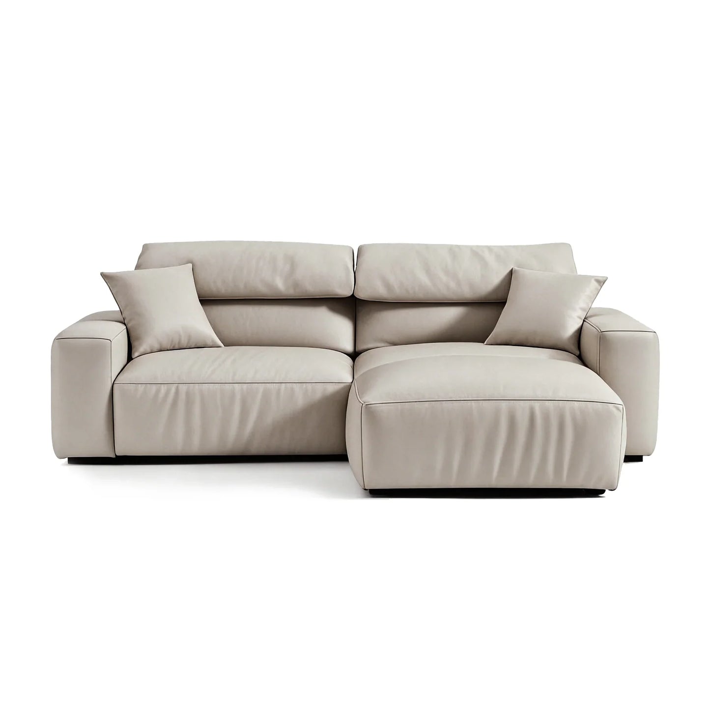 Chestnut Brown Leather Sofa and Ottoman