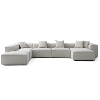 Freedom Modular Khaki Open End Sectional Sofa-Gray-177.2"-High