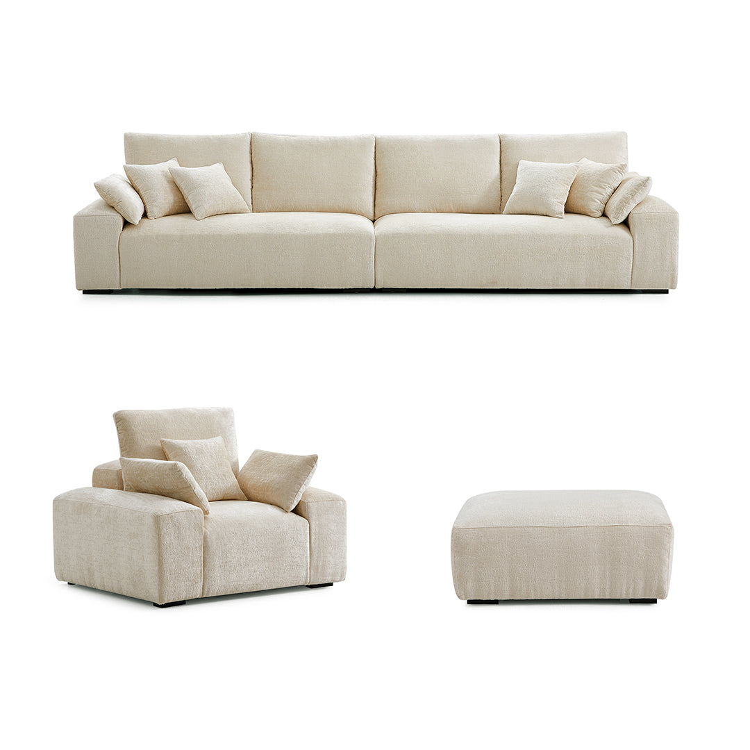The Empress Gray Sofa Set-Beige