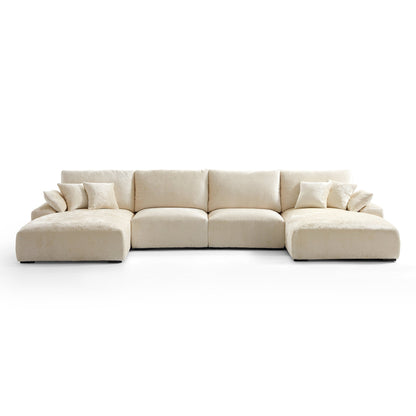 The Empress Gray U Shaped Sectional Sofa-Beige-161.4″