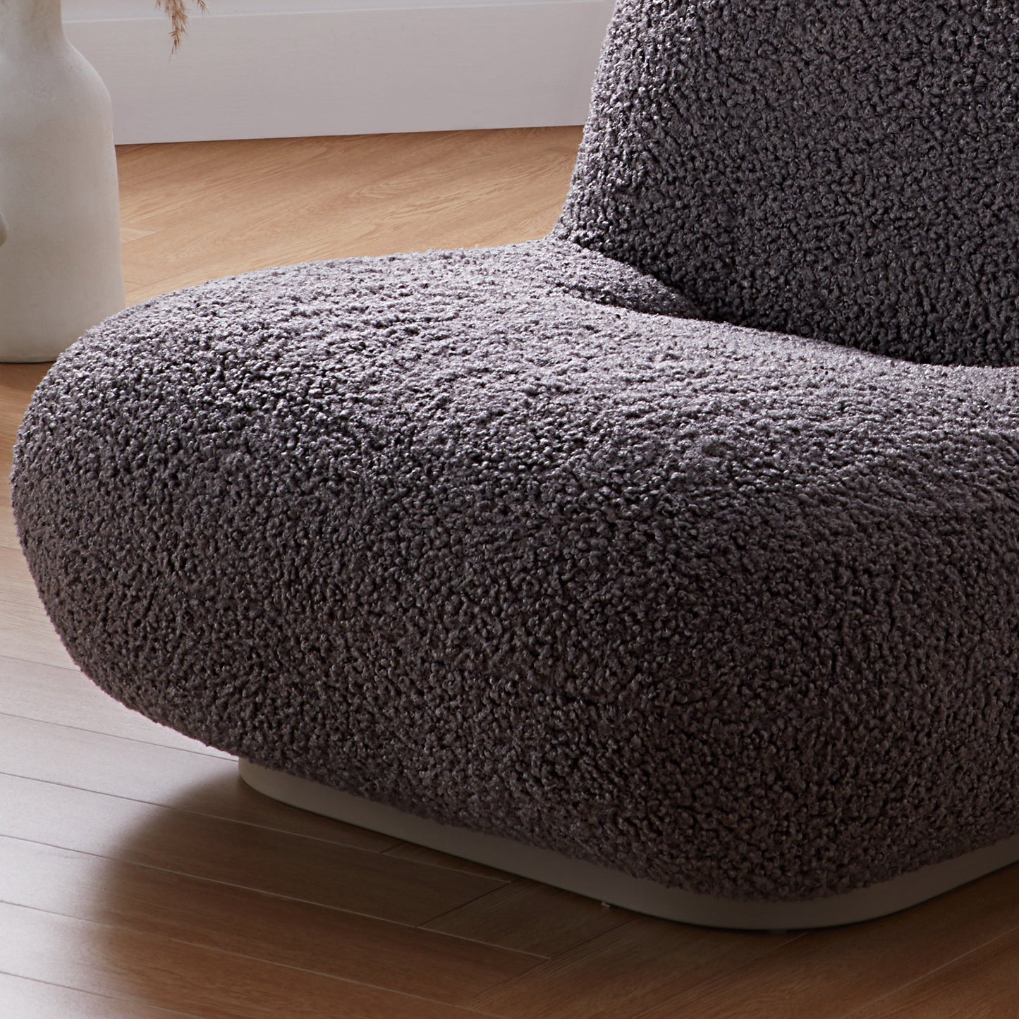 Puff Cream Accent Chair-Gray