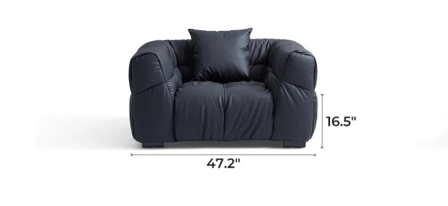Boba Black Leathaire Sectional Set