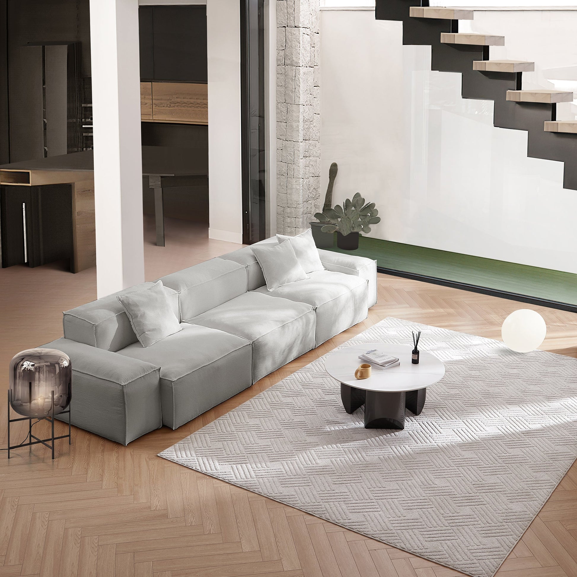 Freedom Modular White Sofa-Gray