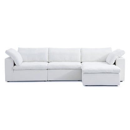 Tender Wabi Sabi Sand Sofa and Ottoman-White-128.0"