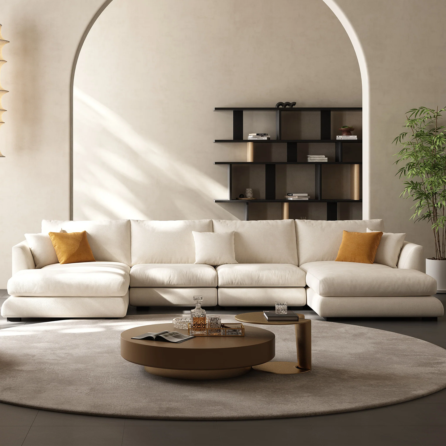 Feathers U-Sectional / Beige
