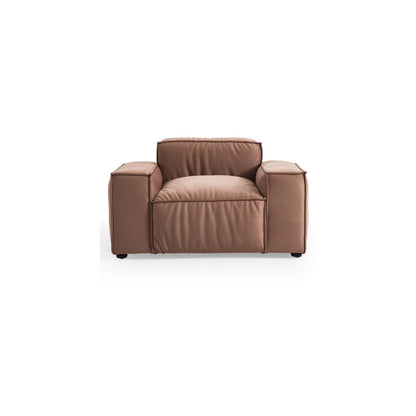 Luxury Minimalist Brown Fabric Armchair