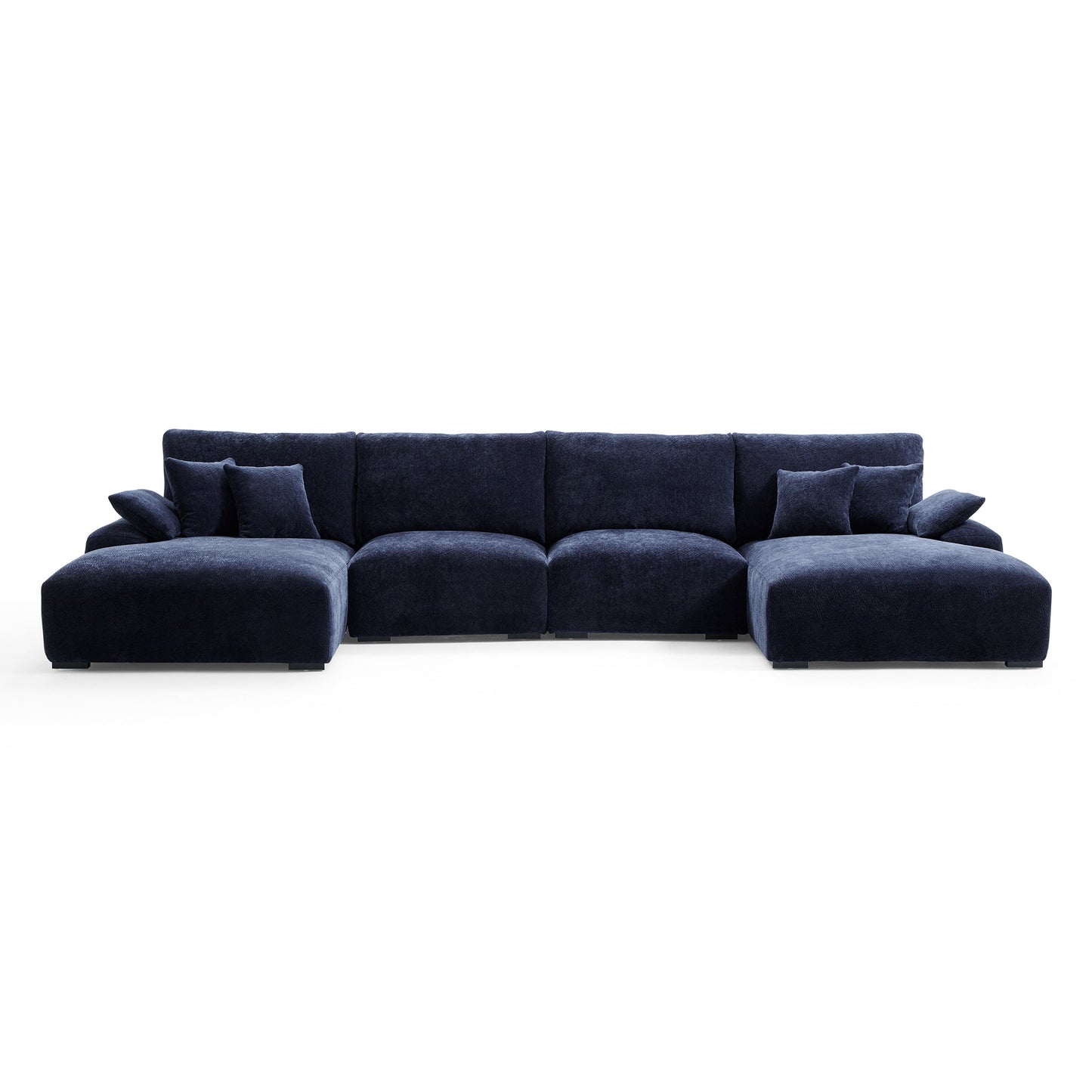 The Empress Navy Blue U Shaped Sectional-hidden