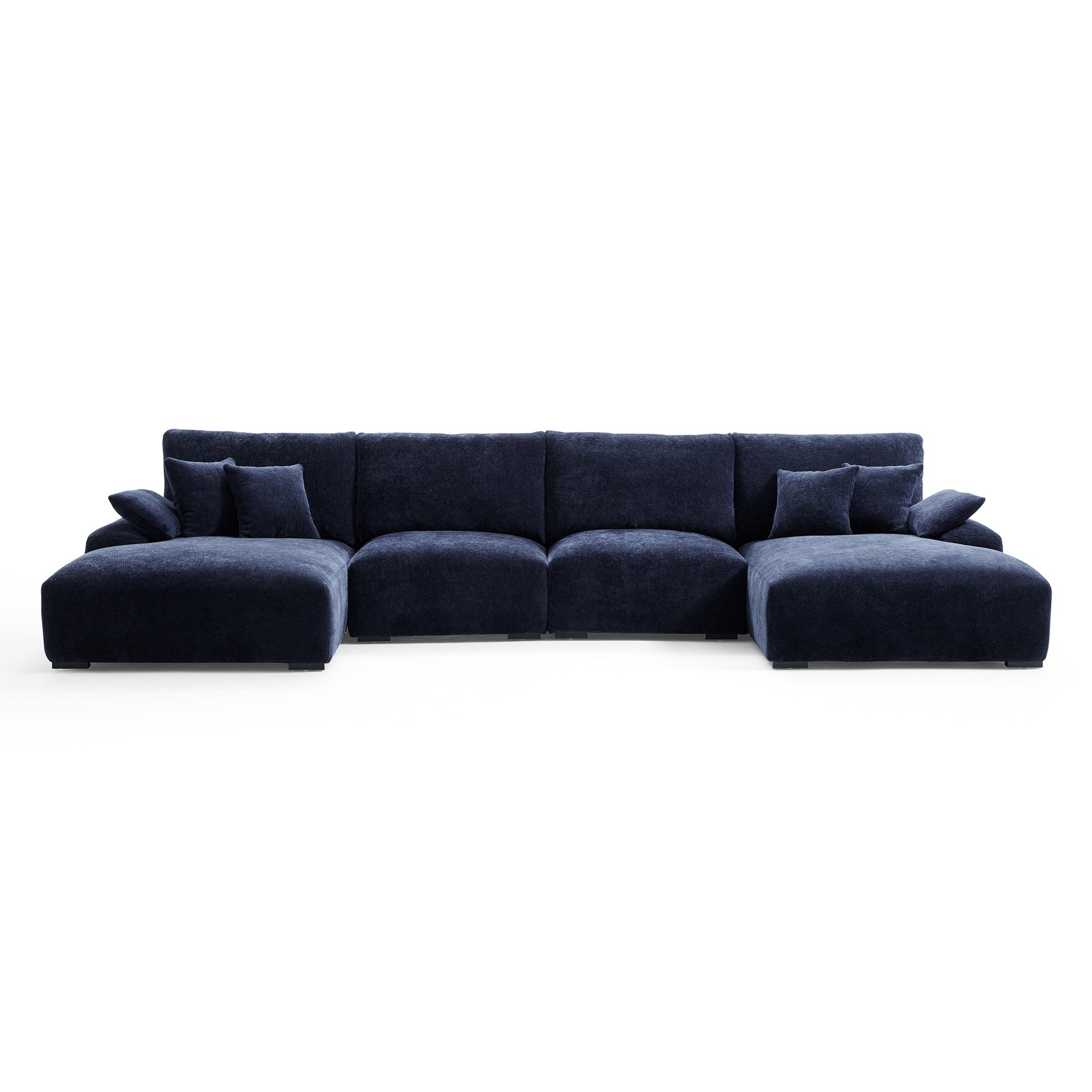 The Empress Navy Blue U Shaped Sectional-hidden