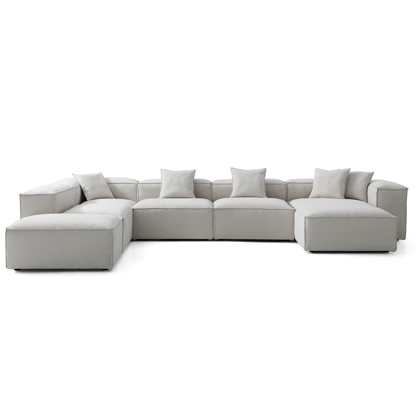 Freedom Modular Khaki Open End Sectional Sofa-Gray-177.2"-High