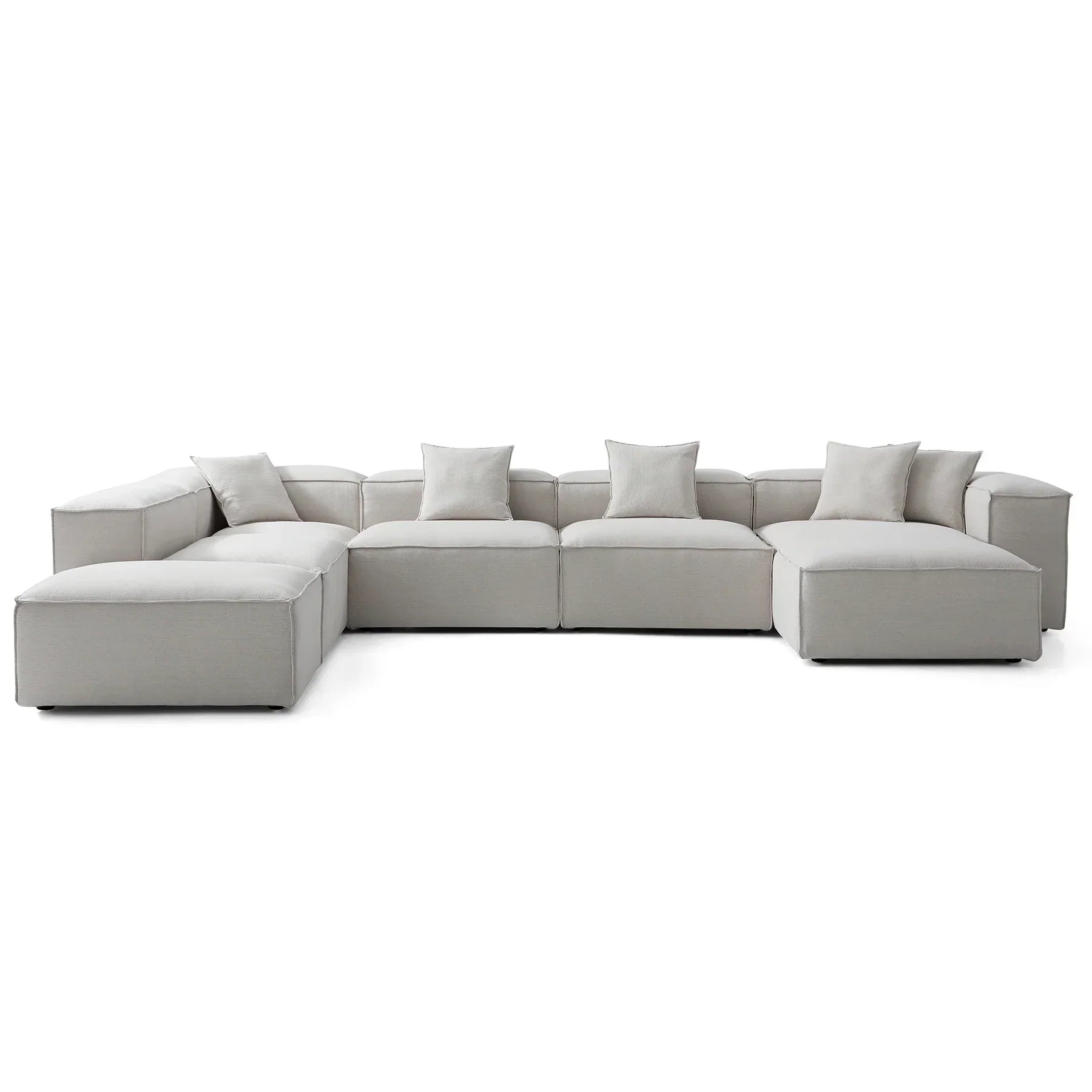 Freedom Modular Khaki Open End Sectional Sofa-Gray-177.2"-High