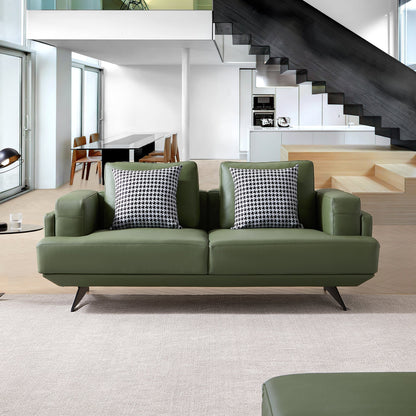Olivia Top Grain Genuine Leather Sofa-Green