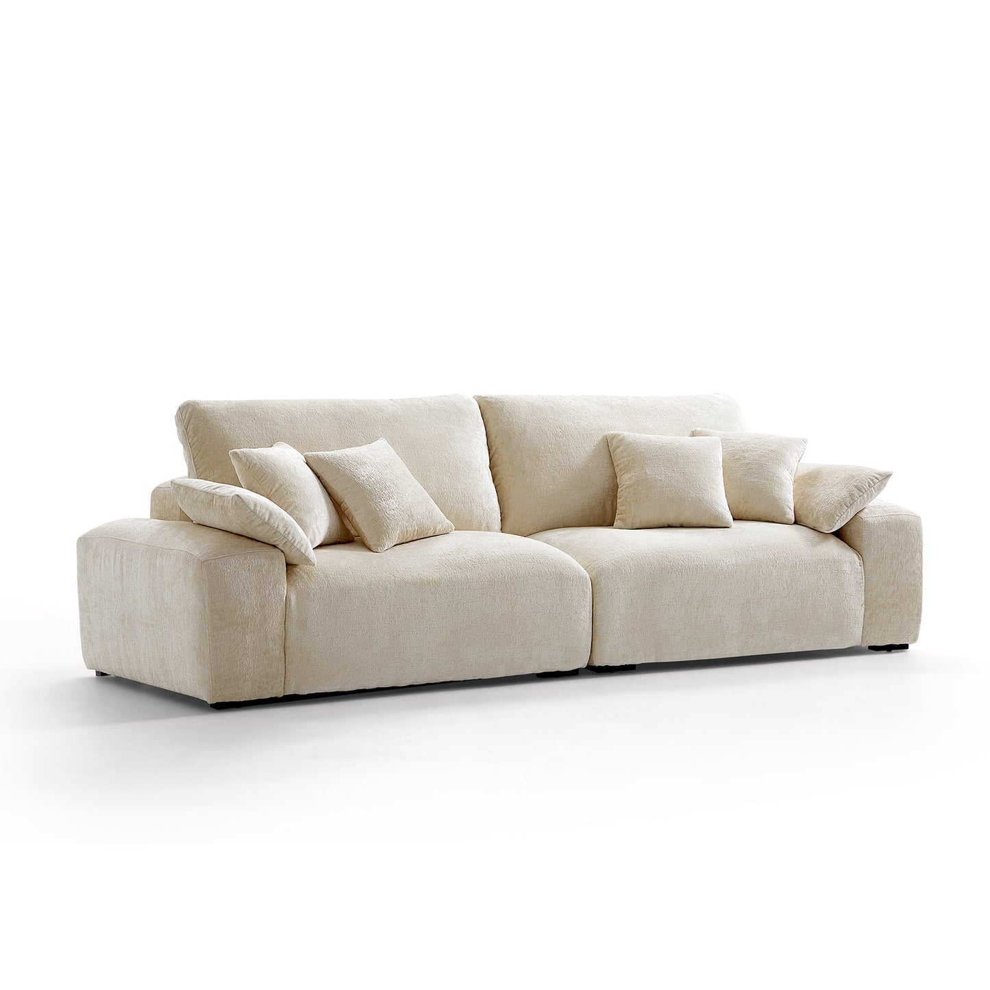 The Empress Gray Sofa-Beige-106.3″