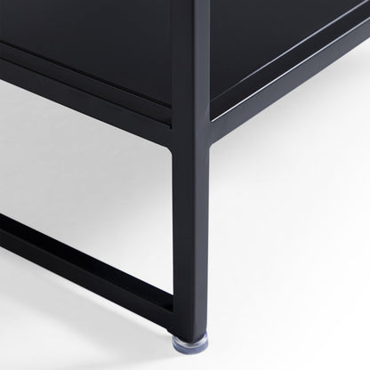 Blacksteel Walnut Storage Side Table
