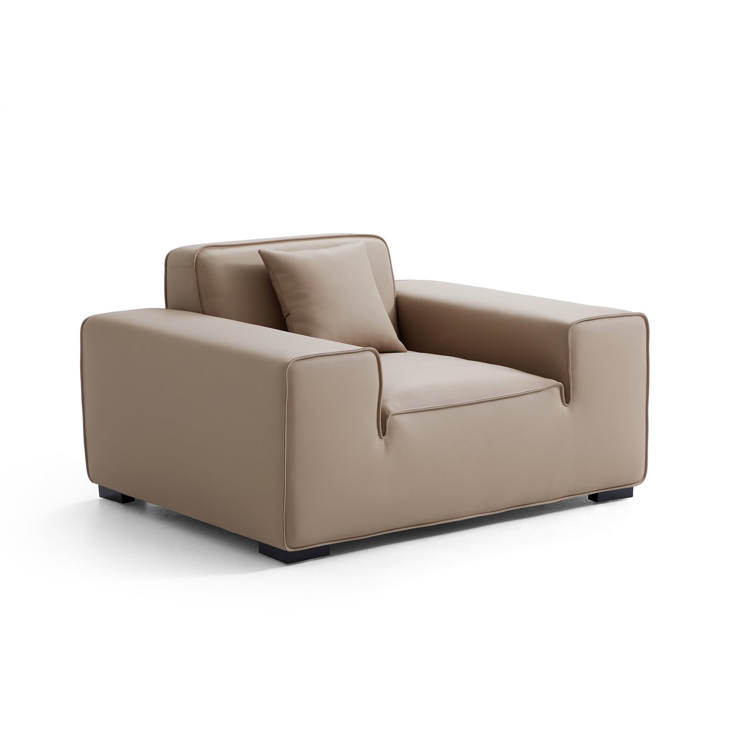 Domus Modular Khaki Leather Armchair-Khaki