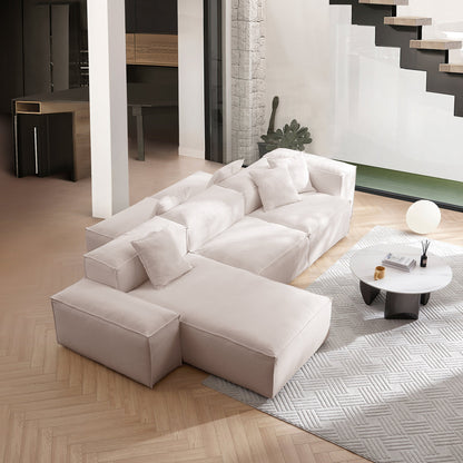 Freedom Modular White Double Sided Sectional Sofa-Khaki