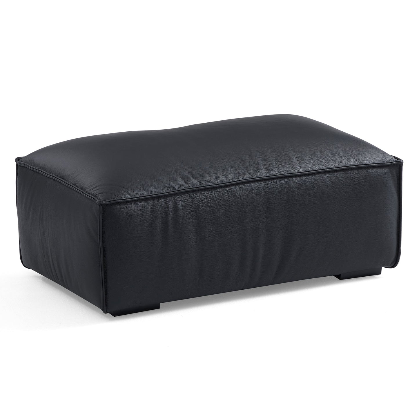 Luxury Minimalist Leather Black Sofa Set-Black