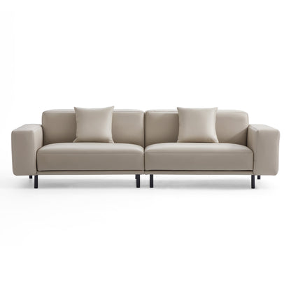 Noble Beige Leather Sofa Set-Beige