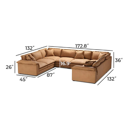 Sandwich U-Shaped Sectional Set / Air Leather
