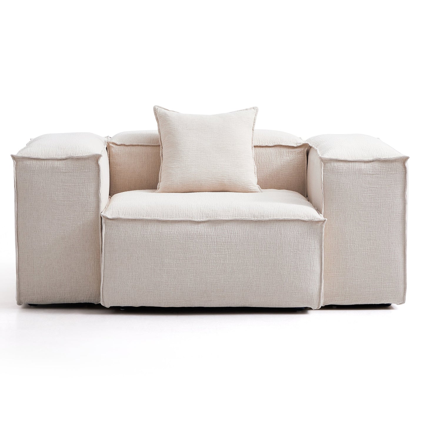 Freedom Modular White Accent Armchair-Khaki