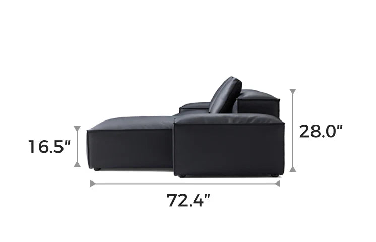 Cube Modular Black Genuine Leather Sectional