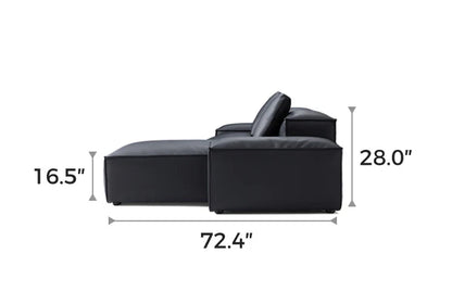 Cube Modular Black Genuine Leather Sectional