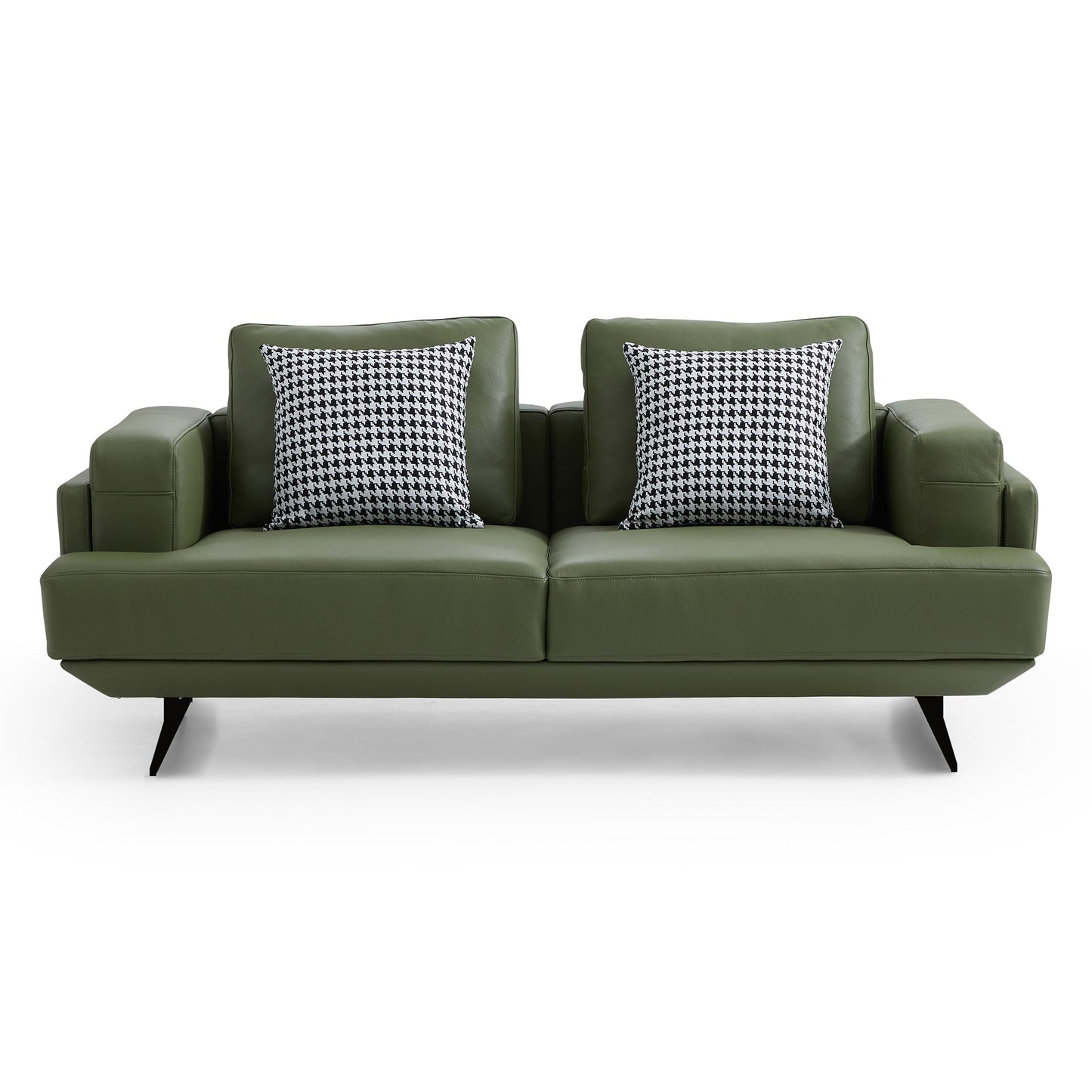 Olivia Top Grain Genuine Leather Sofa-Green