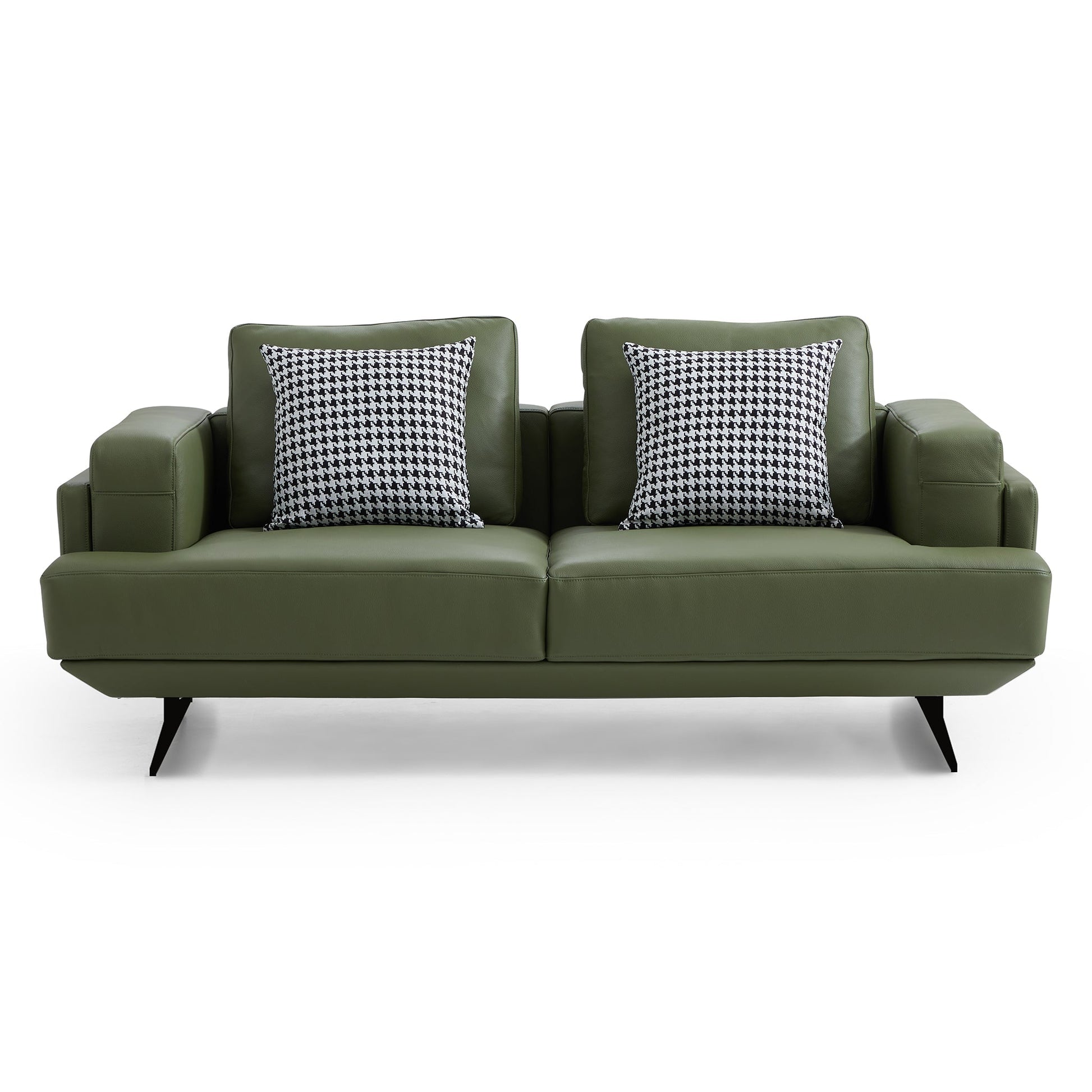 Olivia Top Grain Genuine Leather Sofa-Green