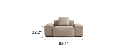 Cube Modular Khaki Genuine Leather Armchair