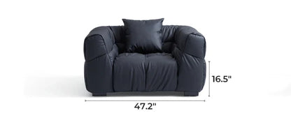 Boba Black Leathaire Armchair