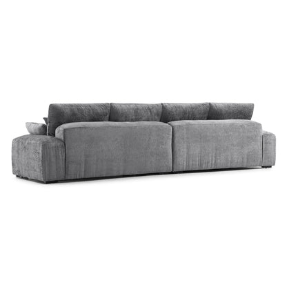 The Empress Beige Sofa-Gray-140.1"