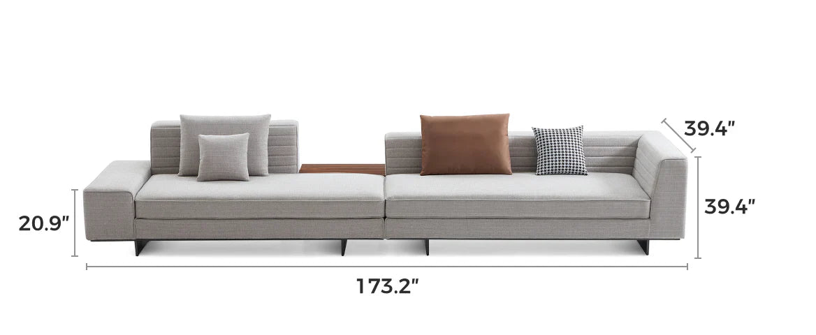 Brandy Channel Tufting Sectional with Coffee Table