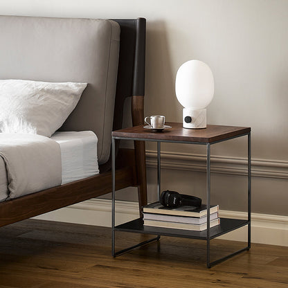 Blacksteel Walnut Storage Side Table