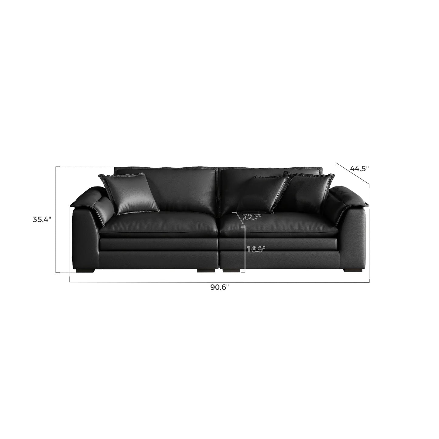 Sandwich Genuine Leather Sofa