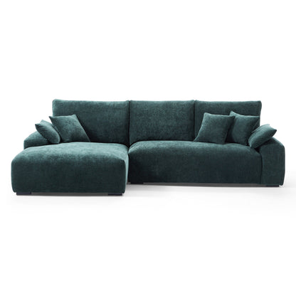 The Empress Green Sectional-Green-115.4″-Facing Left