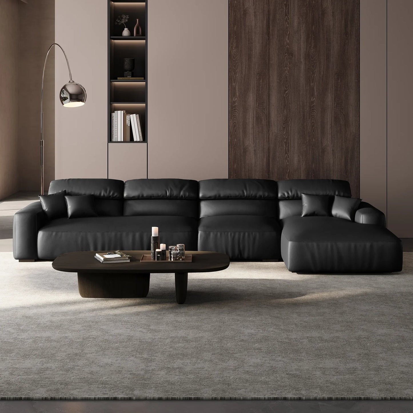Chestnut Brown Leather Sectional