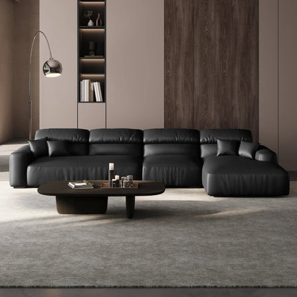 Chestnut Brown Leather Sectional