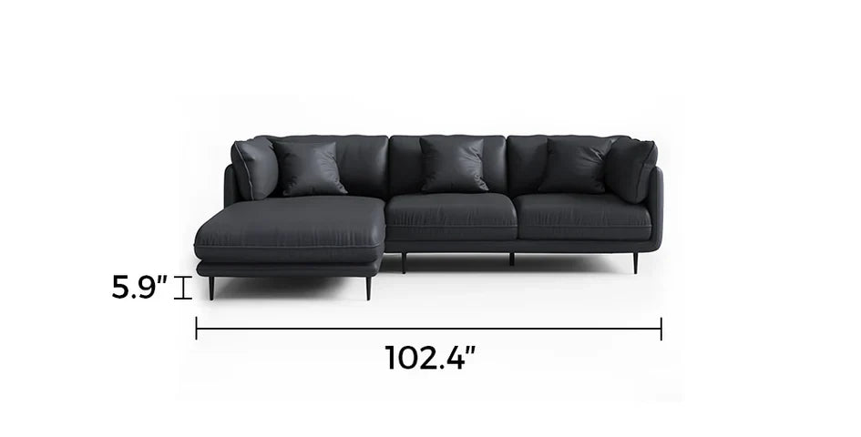 Vanilla Black Leather Sectional