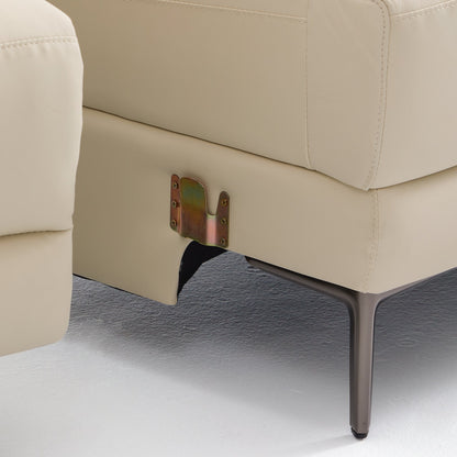 Louis Beige Leather Power Recliner Sleeper Sofa-Beige